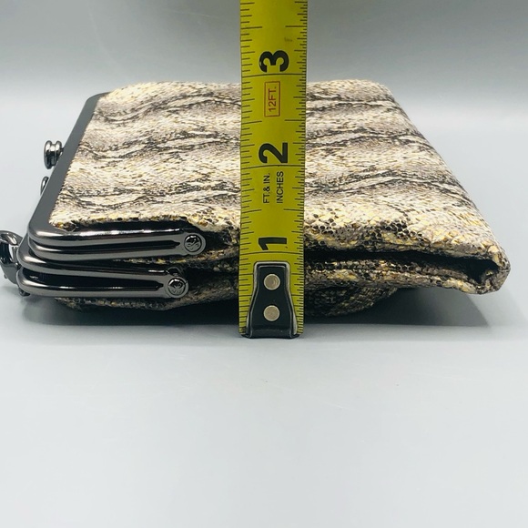 HOBO INTERNATIONAL LEANNE METALLIC Glam Snake LEATHER CROSSBODY WALLET CLUTCH - Picture 11 of 16